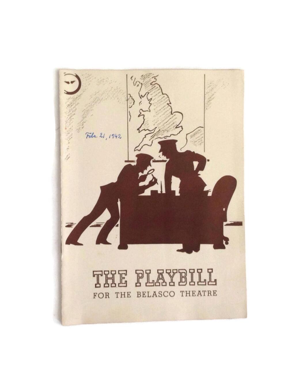 Vintage 1942 Playbill: "Plan M" Broadway Belasco Theatre Memorabilia